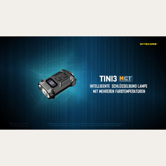 Ultrakleine USB-C Schlüsselanhänger Taschenlampe - 600 Lumen - Tini 3 - Grau