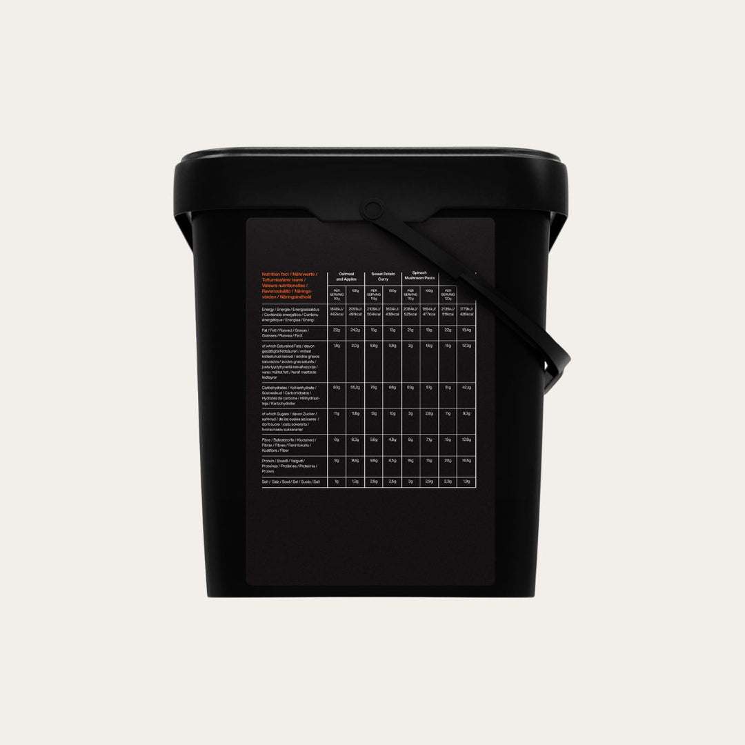 Weekpack Juliett – vegane Wochenration im Eimer