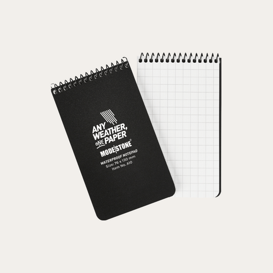 Wasserfester Notizblock 76x130mm, 50 Blatt - Schwarz
