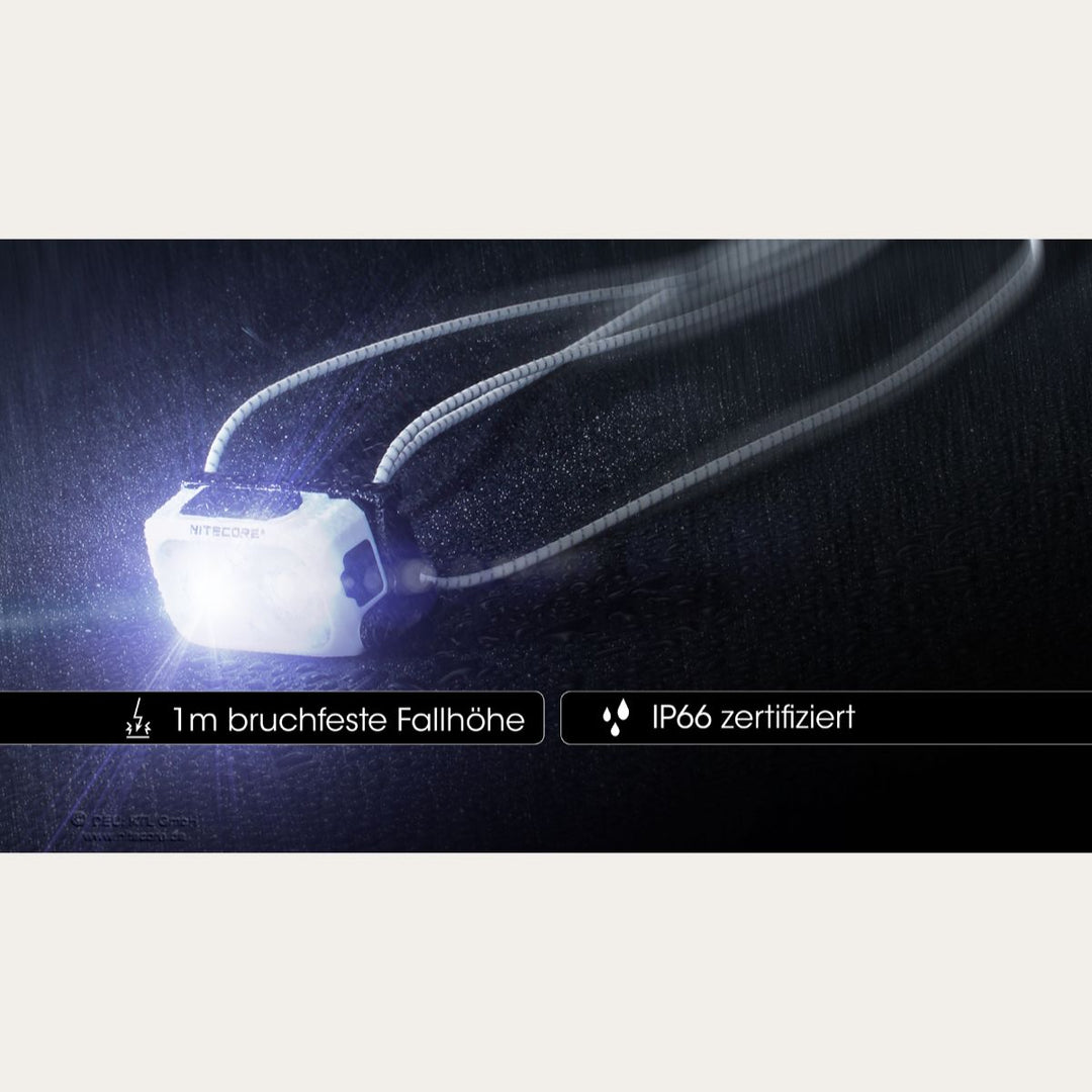 NU21 - Leichte Stirnlampe - 360 Lumen - Artctic Weiss
