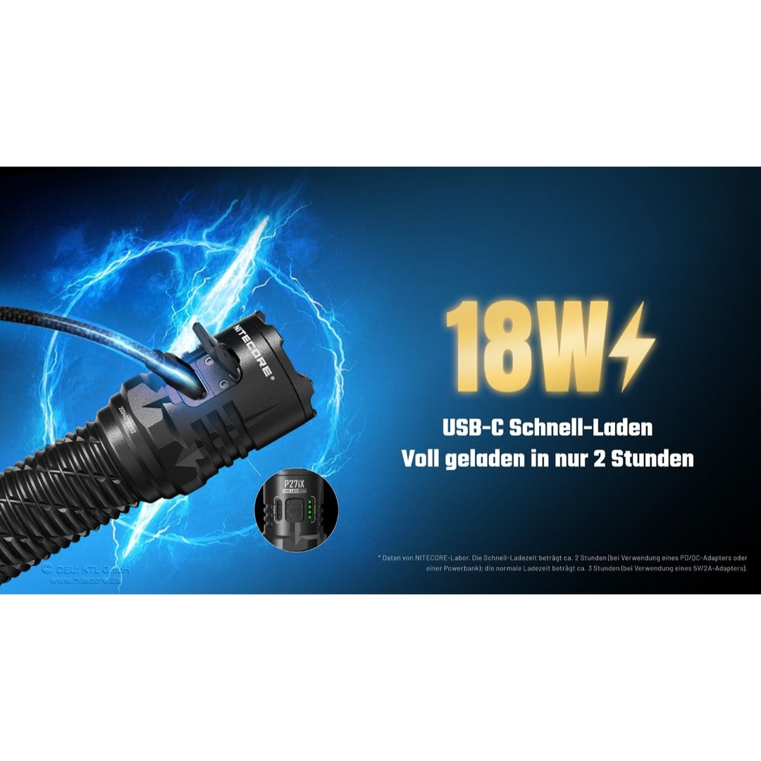 Taktische Taschenlampe P27iX - 5000 Lumen - inkl. Akku