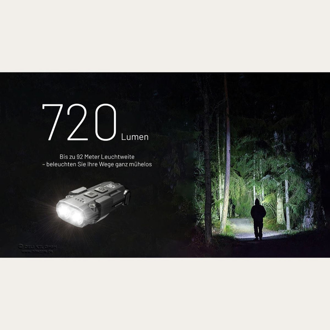 Ultraleichte USB-C Schlüsselanhänger-Taschenlampe - 720 Lumen - Schwarz - TIP3