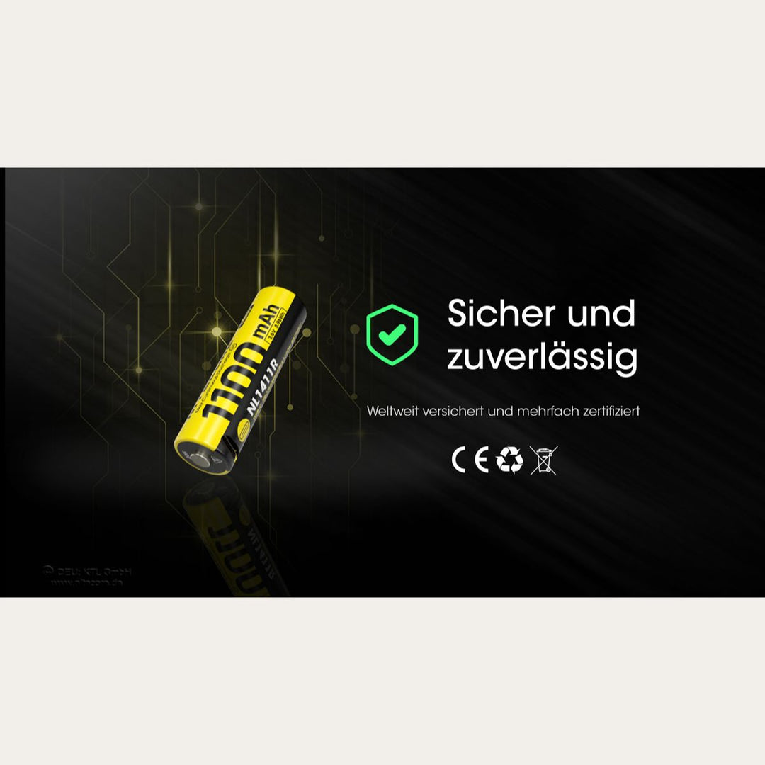 Li-Ion Akku mit USB-C-Anschluss NL1411R - 1100mAh