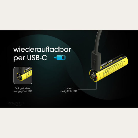 Li-Ion Akku mit USB-C-Anschluss NL1411R - 1100mAh