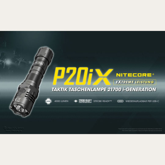 taktische LED-Taschenlampe P20iX inkl. Akku - 4000 Lumen