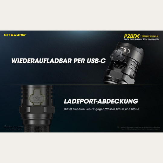 taktische LED-Taschenlampe P20iX inkl. Akku - 4000 Lumen