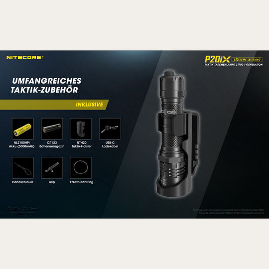 taktische LED-Taschenlampe P20iX inkl. Akku - 4000 Lumen