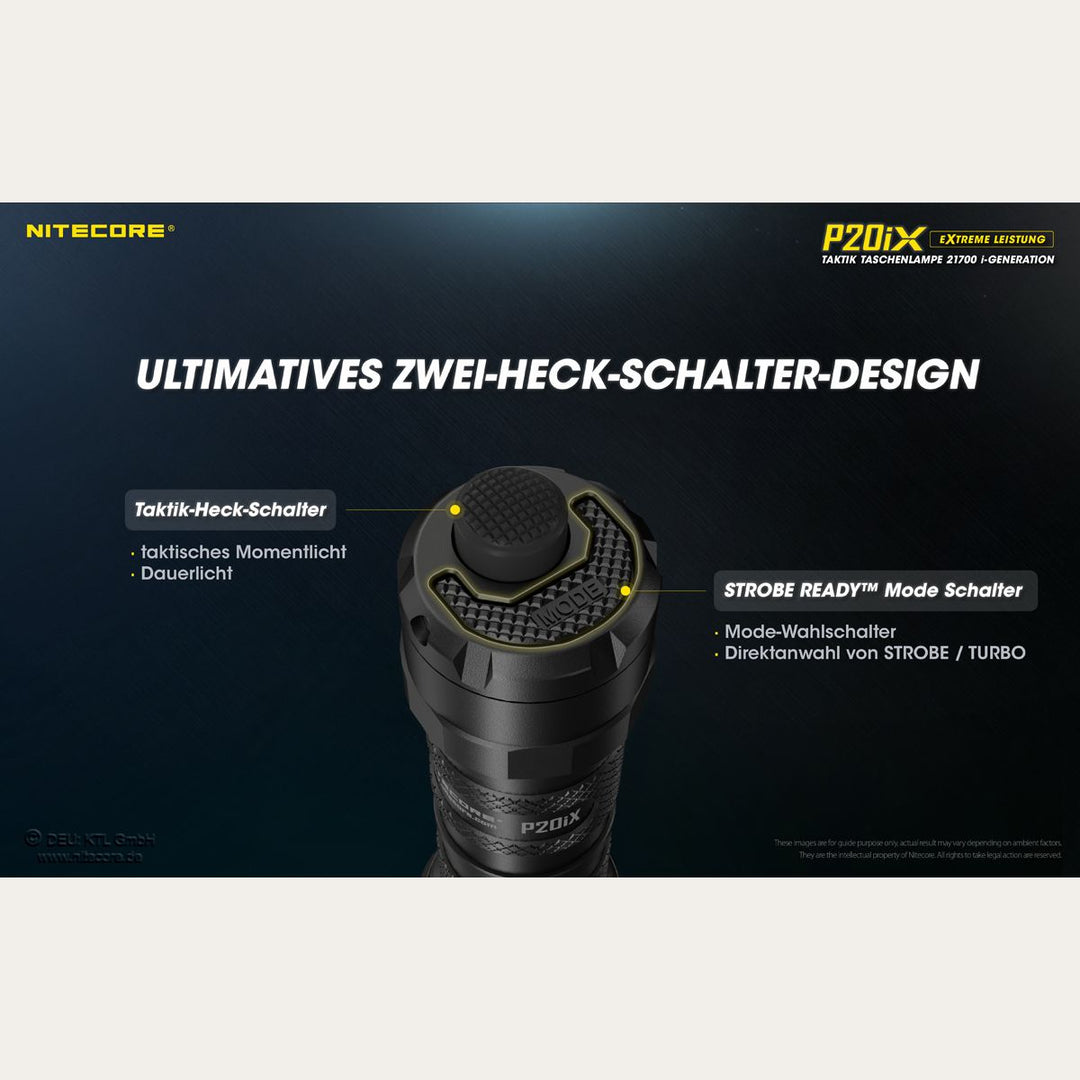 taktische LED-Taschenlampe P20iX inkl. Akku - 4000 Lumen